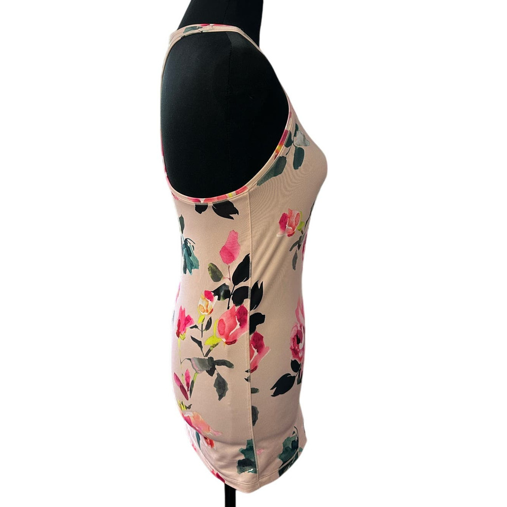 Athleta Shanti Floral Racerback Tank Top Pink Rose Print Athletic XS - Picture 3 of 9